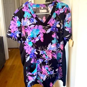 White Cross blue and purple scrub top, XL with Greys Anatomy 😉 Pants, XL